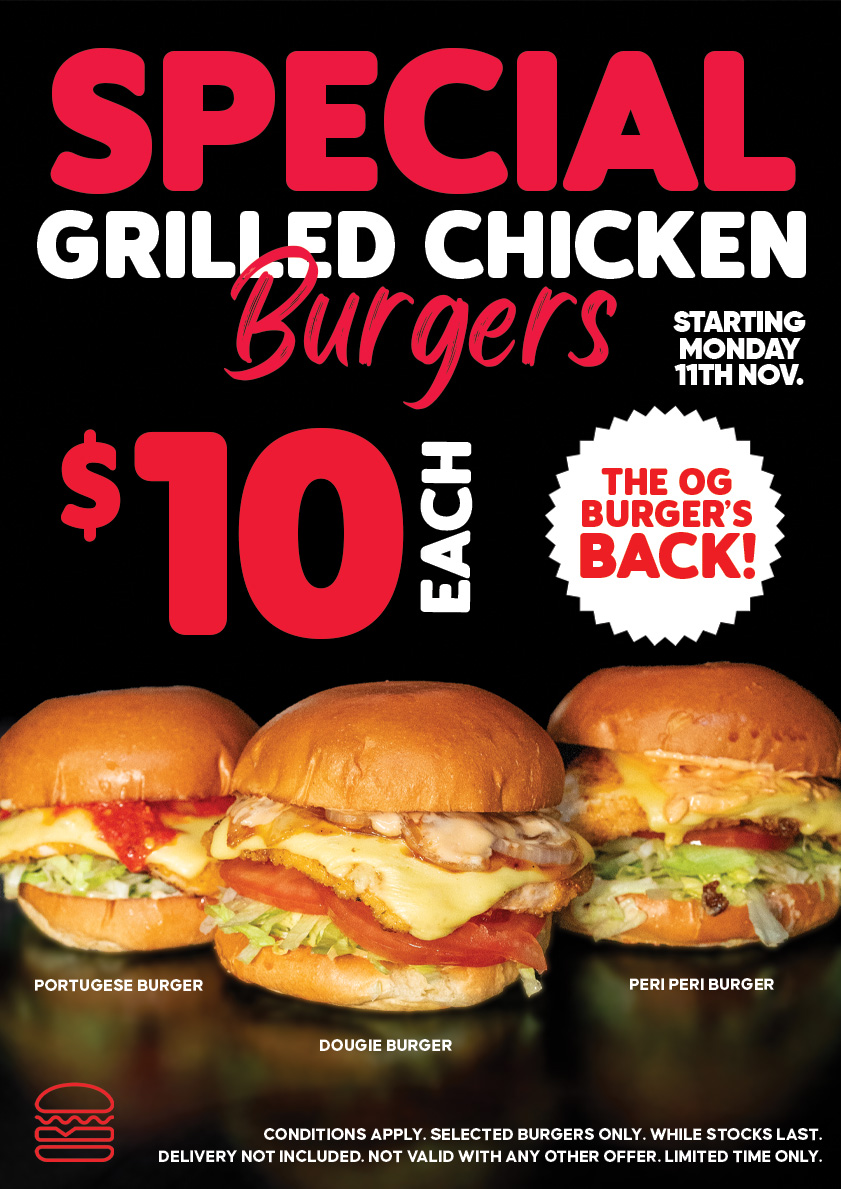 Grilled Chicken Burger Special Bankstown